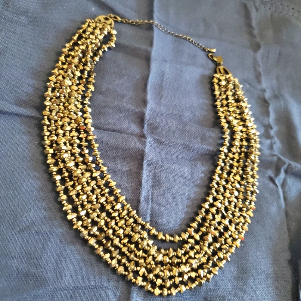 Lia Sophia multi-strand metallic beaded necklace